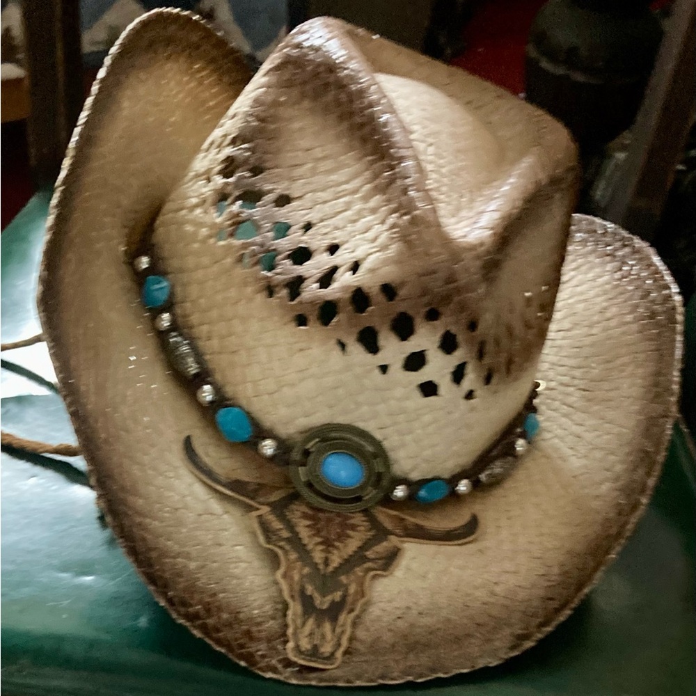NWT Cowboy Hat with Turquoise Accents